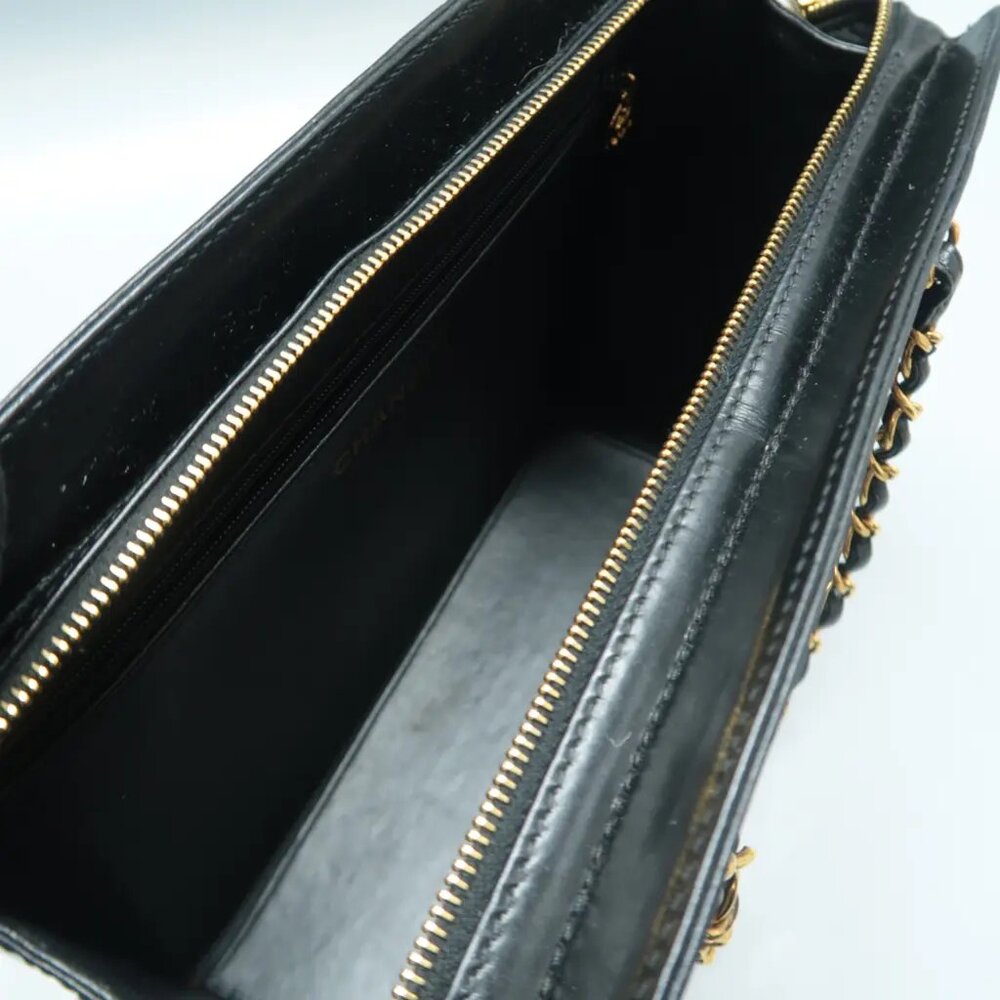 100% Authentic CHANEL  Black Leather Satchel 922-113024 - Picture 10 of 12